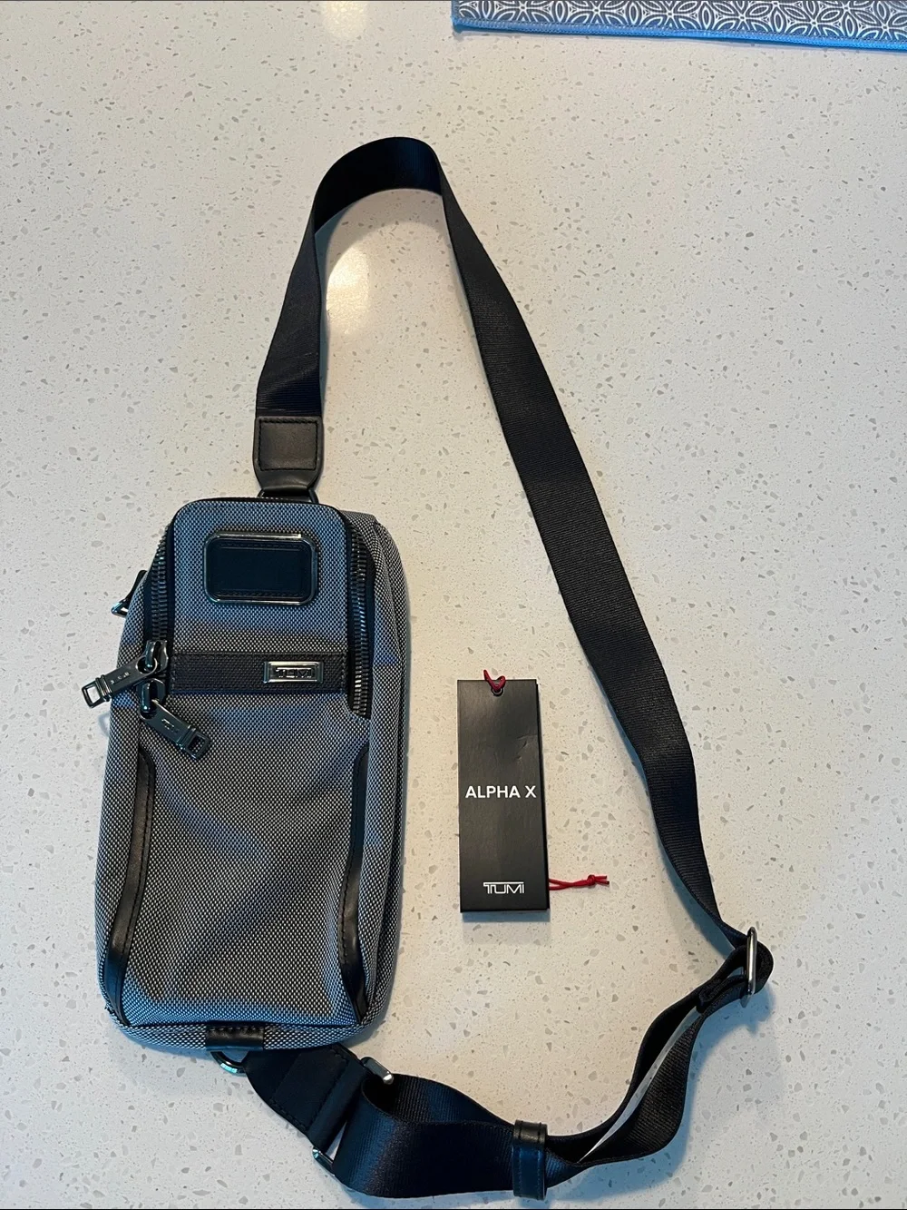 Tumi Alpha X Men's Sling Belt Bag in Gray and Black